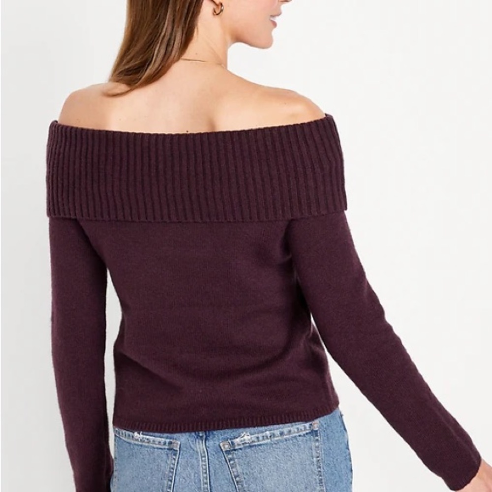 NWT SoSoft off the should sweater purple
